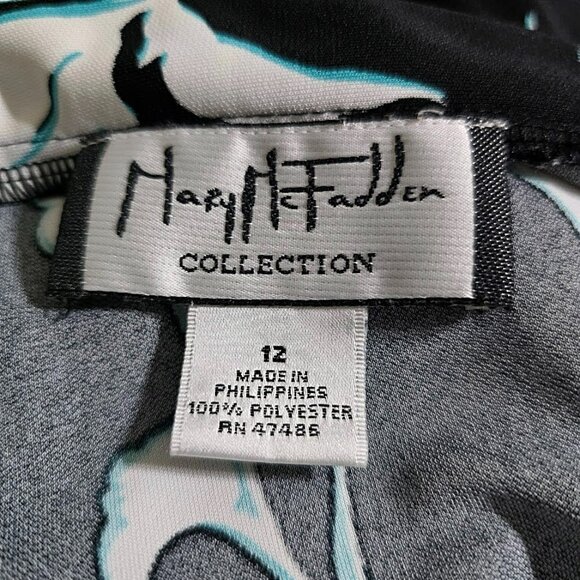 Vintage Mary McFadden Collection Floral Shift Dress 12 Womens Timeless Classic - Picture 8 of 9